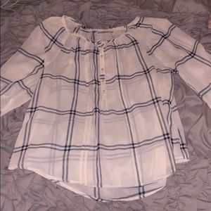 Abercrombie plaid button up sheer shirt